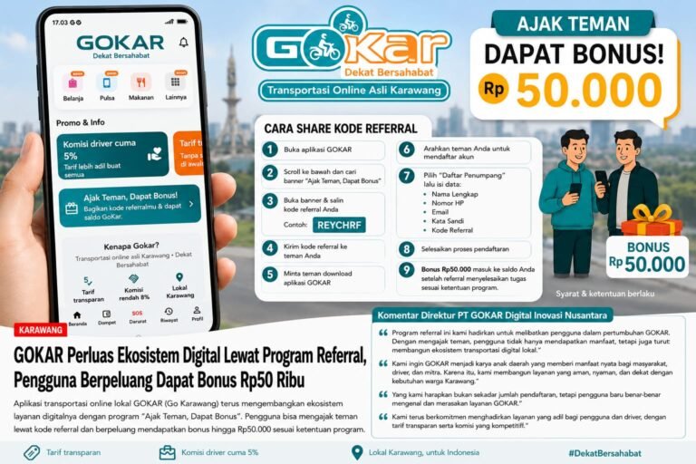 Program Referral GOKAR Beri Bonus Hingga Rp50 Ribu Pengguna   
